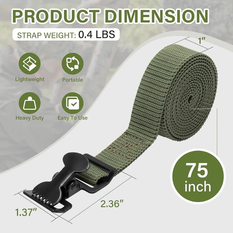 Dimakung أحزمة دعم الأشجار لقمم Viper Climber، حزام تثبيت شجرة Hang On، أحزمة حقيبة الظهر لوقوف التسلق مع مشبك - 2 قطعة - Image 2